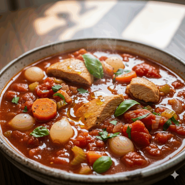 tomato stew with organic chicken