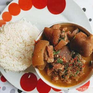 goat pepper soup + swallow / rice